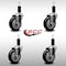 Service Caster 4'' SS Black Poly Wheel Swivel 1-1/4'' Expanding Stem Caster Set, 4PK SCC-SSEX20S414-PPUB-BLK-114-4 - alternate 2